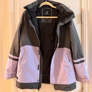 Volcom Lavender and Gray Snow Jacket
